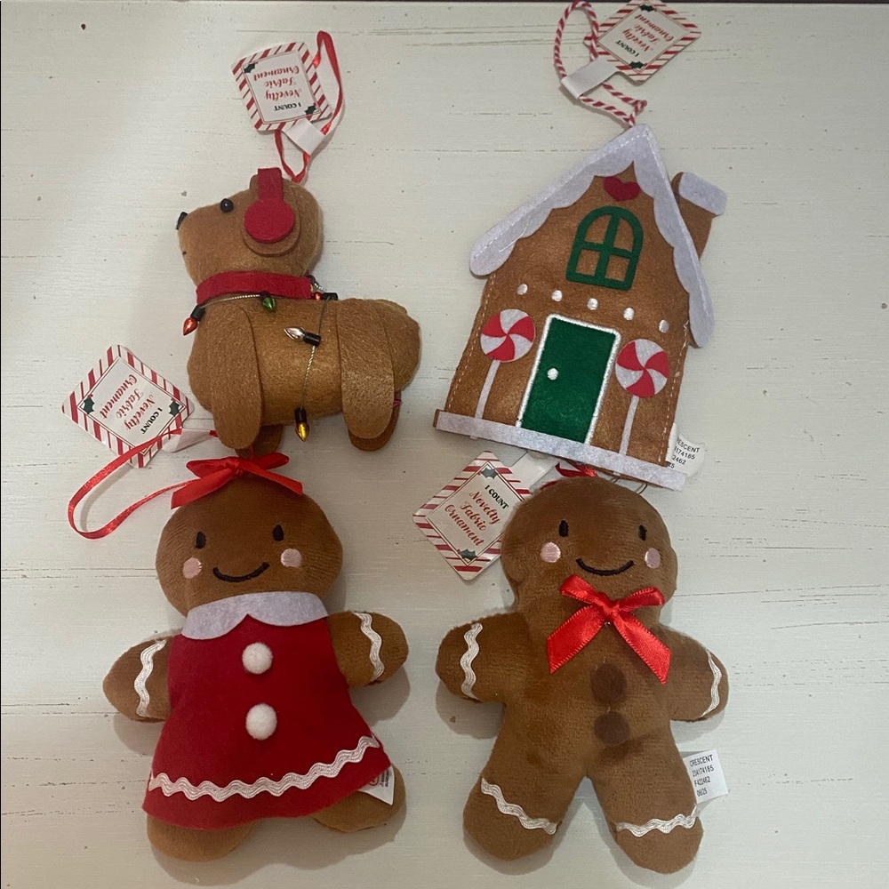 Gingerbread Family Novelty Fabric Ornament